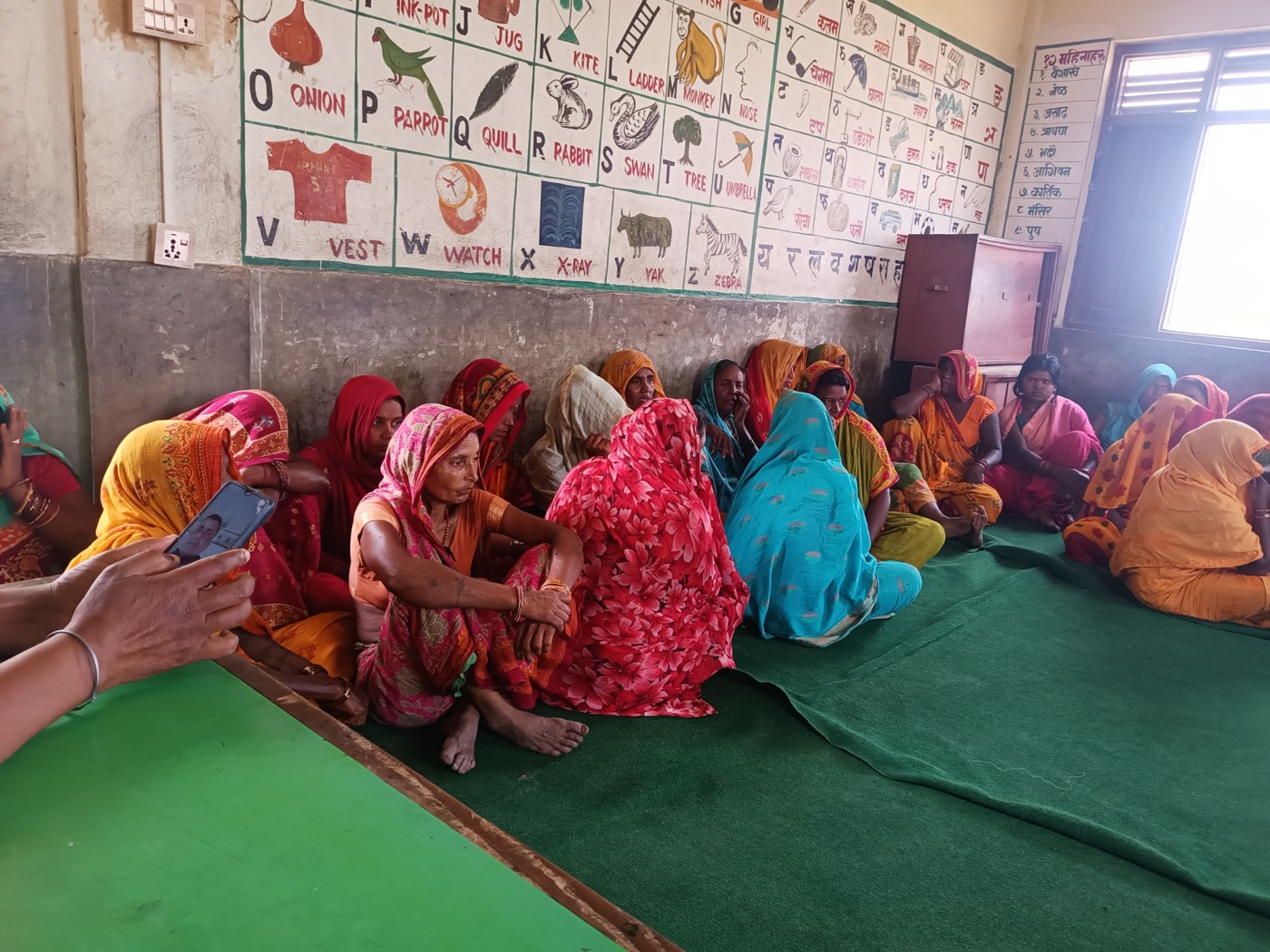 Parents gathered at a school orientation session