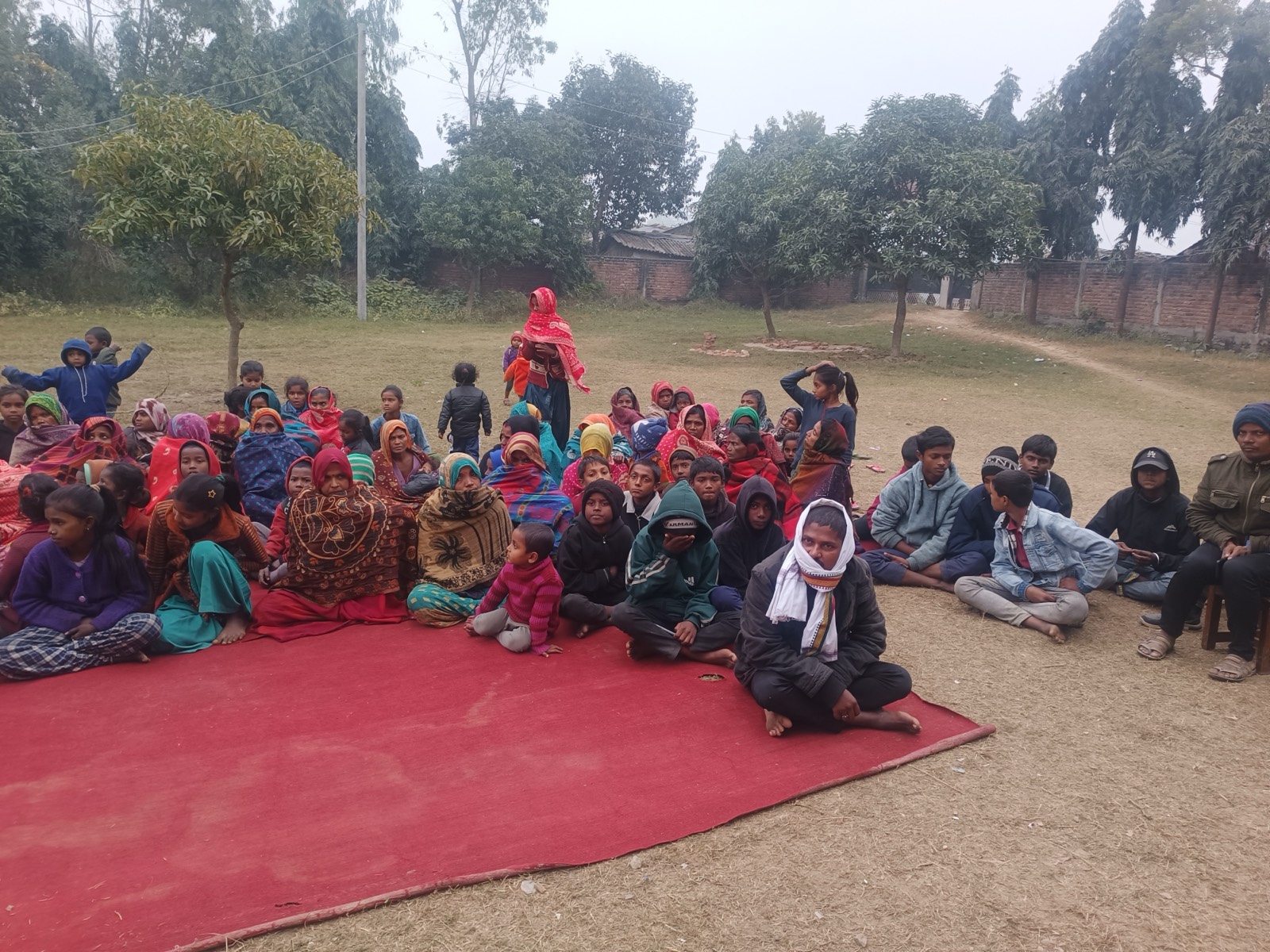 Community gathering event at the school ground