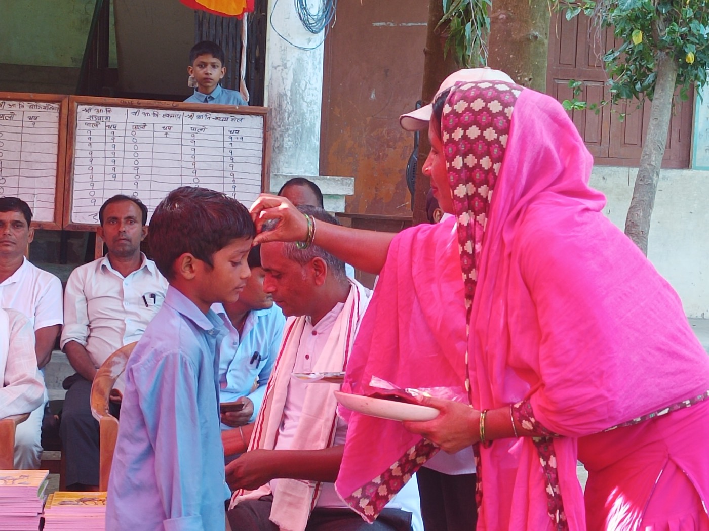 Student receiving a prize
