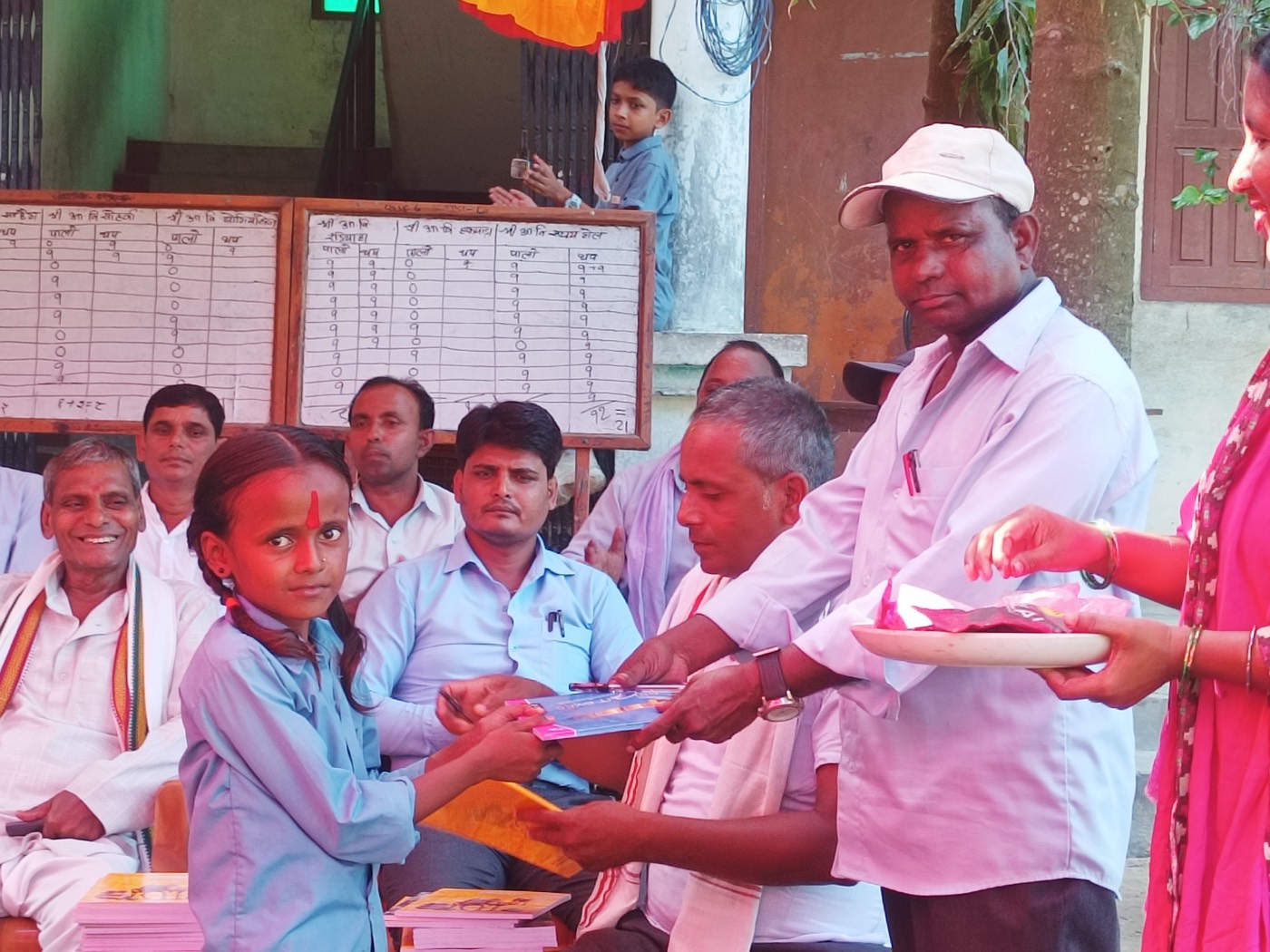 Student receiving a prize